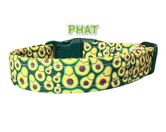 Avocado dog collar, food dog collar, funny dog collar, dog collar girl, dog collar boy, side release collar, fabric dog collar, adjustable