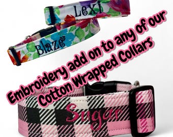 Personalized Embroidery Add-on: Custom Dog Collar or Harness