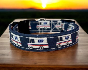 Delivery Dog Collar, Adjustable Fabric Dog Collar, Handmade Funny Dog Collar, Washable Gift for Dogs, Side Release Buckle, Unique Pet Collar