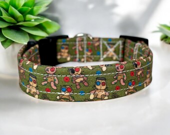 Voodoo doll dog collar, dog collar, handmade side release dog collar, funny dog collar, custom dog collar, washable, adjustable dog collar