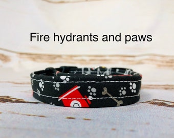 Fire hydrant dog collar, dog collar, boy dog collar, handmade dog collar, side release collar, adjustable dog collar, washable collar