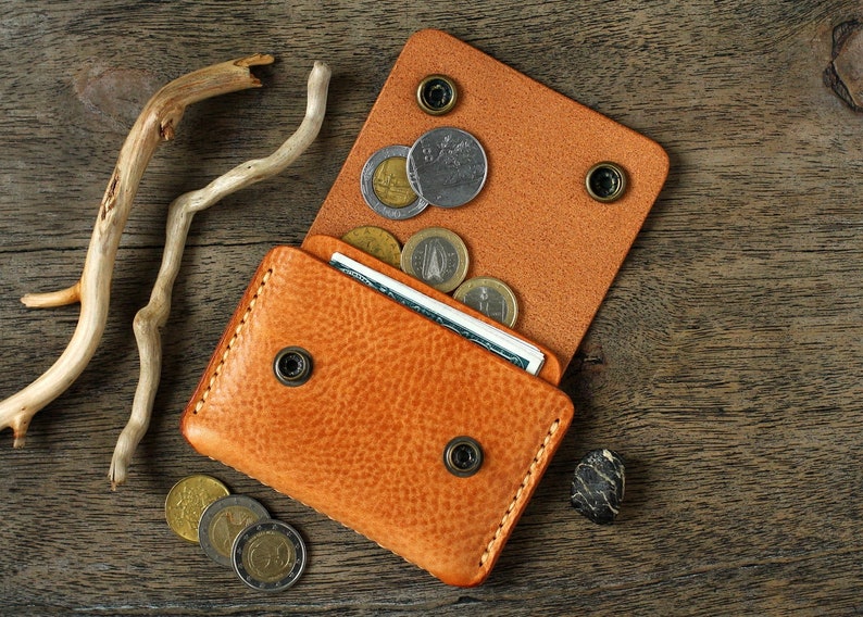 Leather Card Wallet Card Holder Leather Wallet Mens Etsy