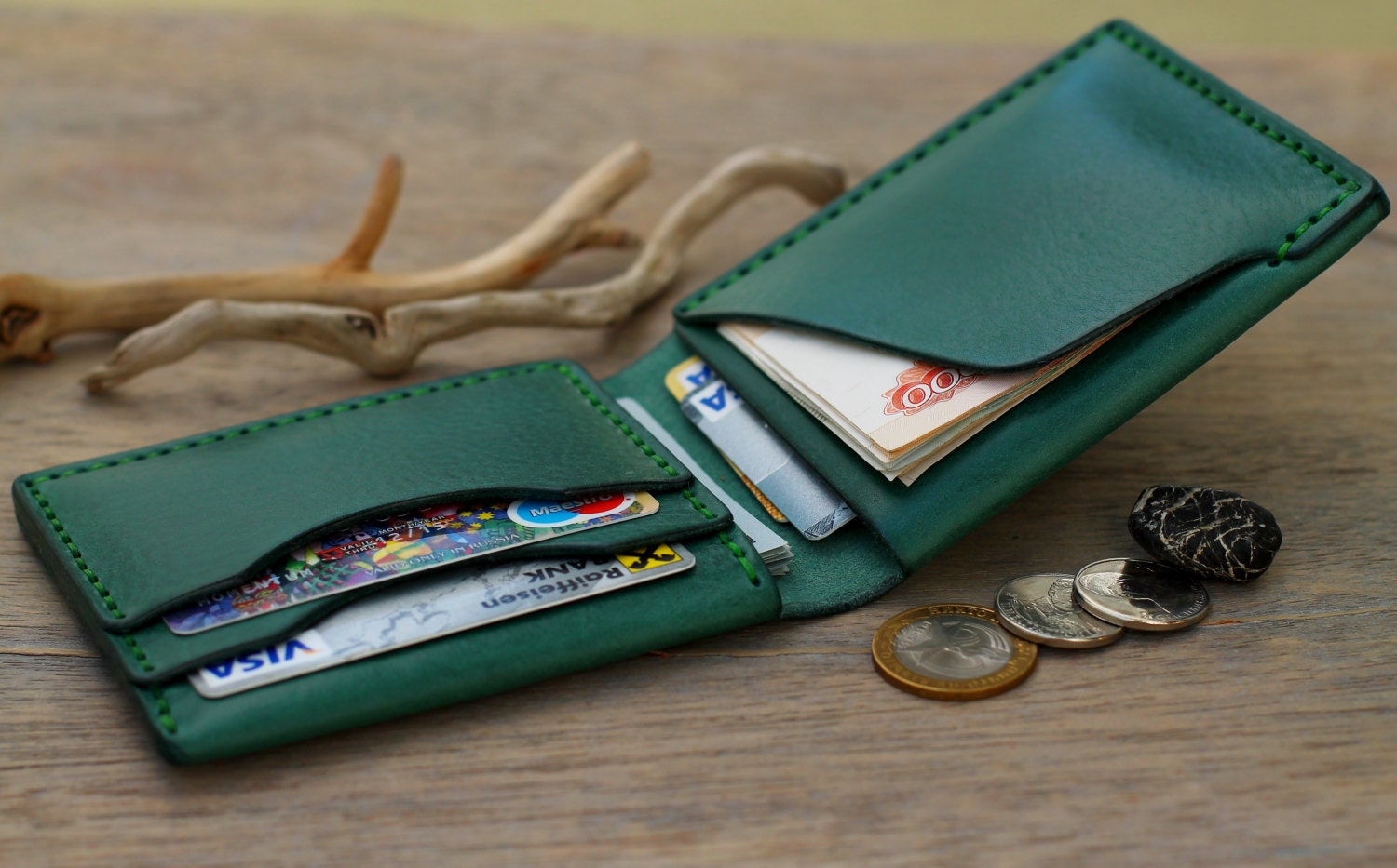 Leather Wallet Mens Wallets Men's Leather Wallet Etsy