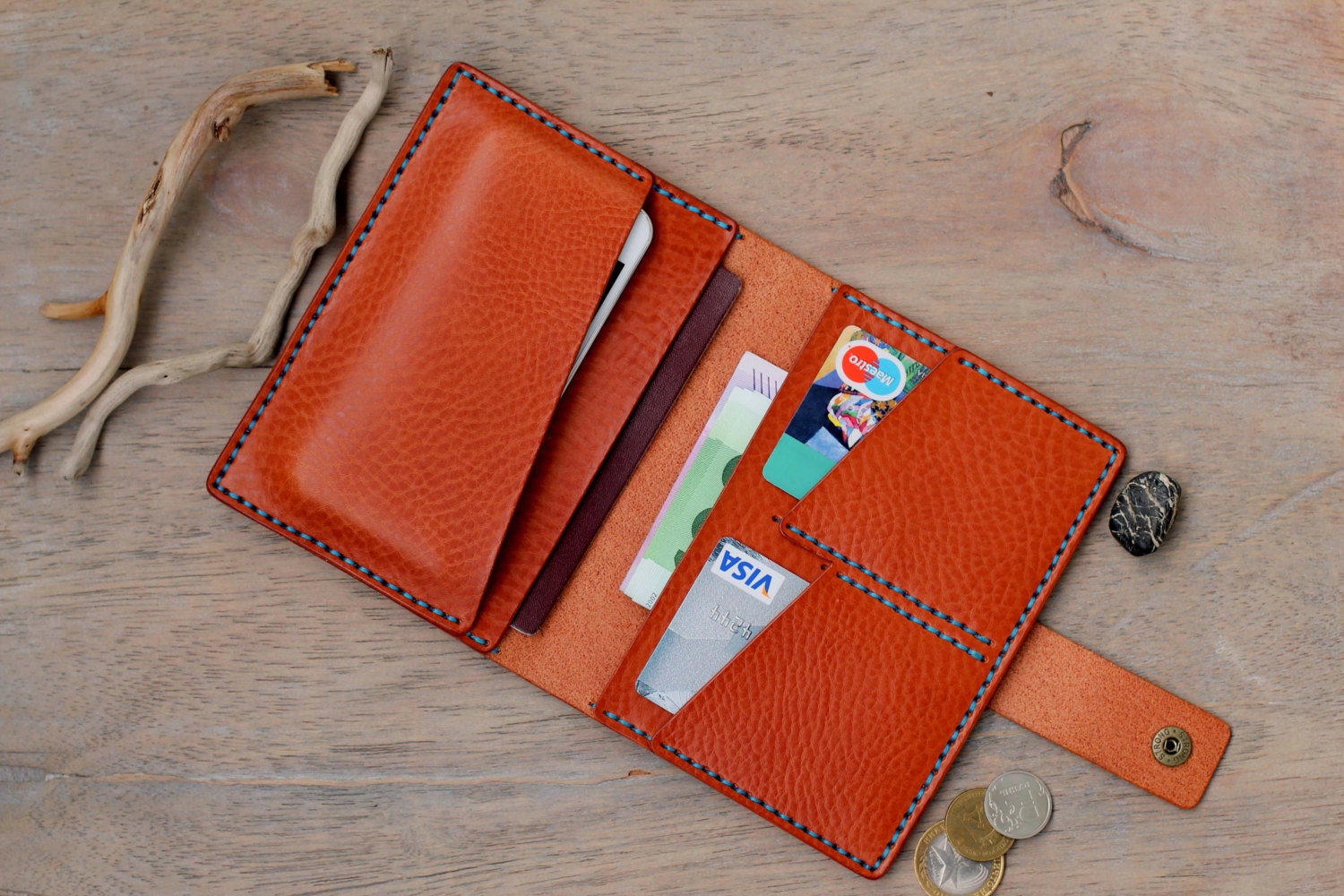 Leather Phone Case Wallet Mens Wallets Men's Leather Etsy