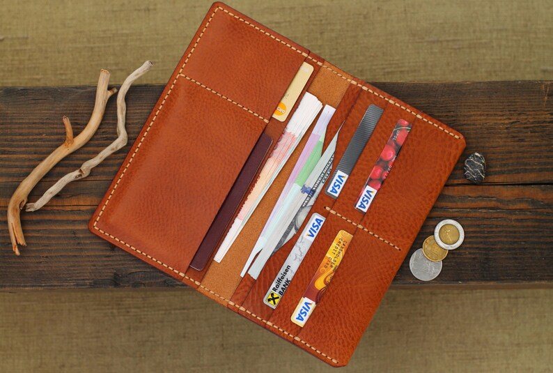 Leather Travel Wallet Mens Wallets Men's Leather Wallet Etsy