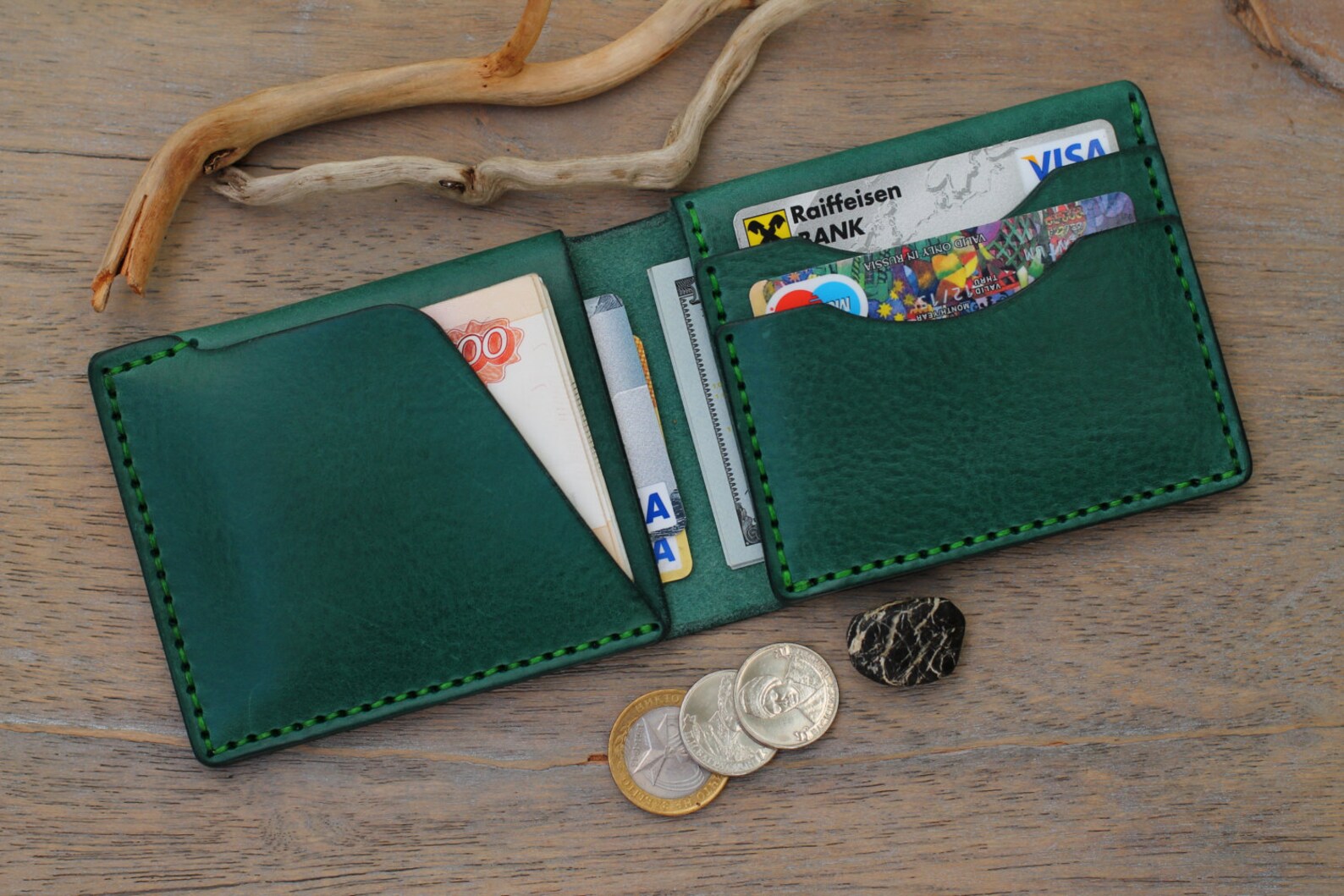 Leather Wallet Mens Wallets Men's Leather Wallet Etsy