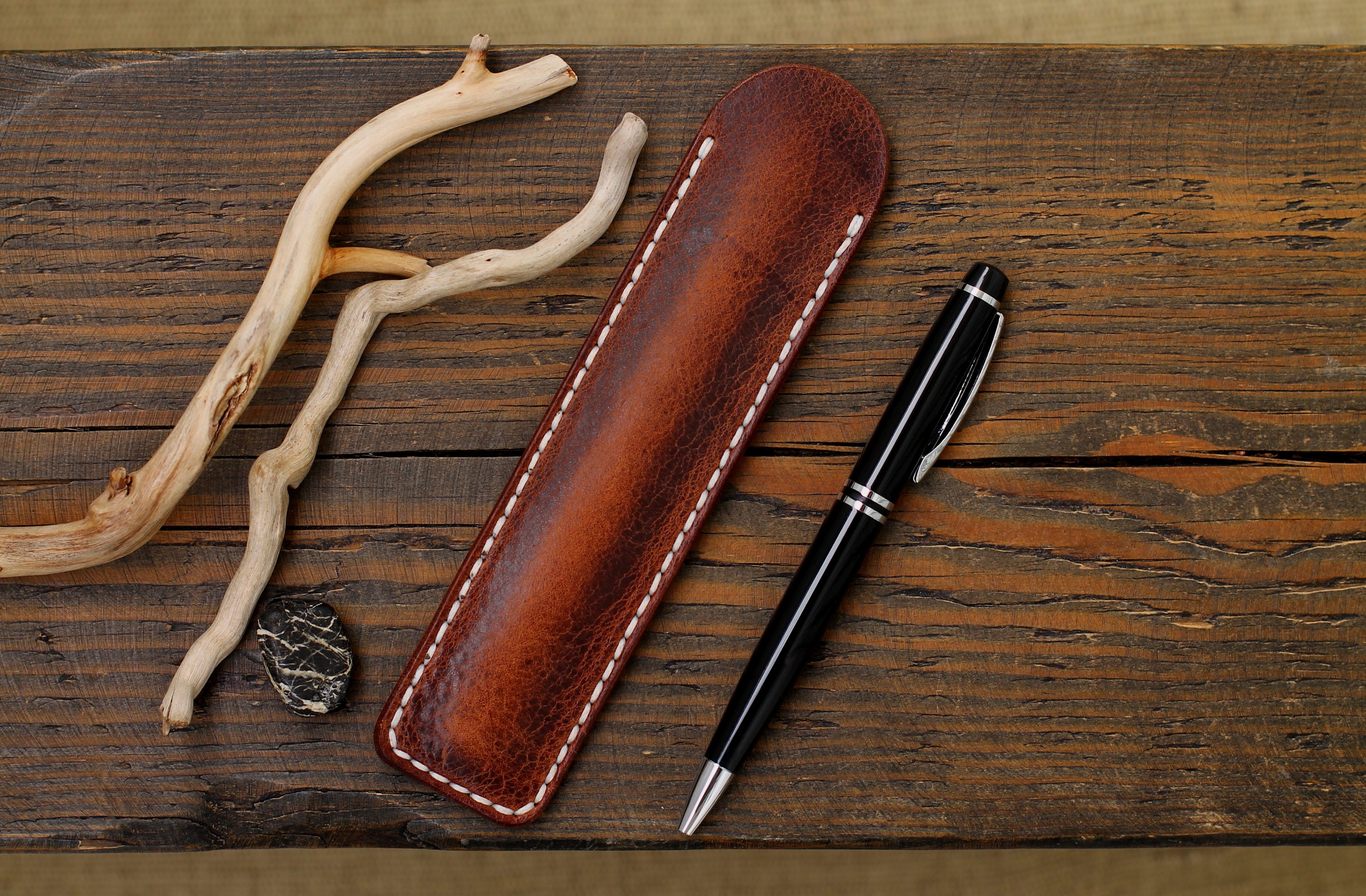 Leather Pen Case Pen Case Leather Pen Holder Handmade Etsy