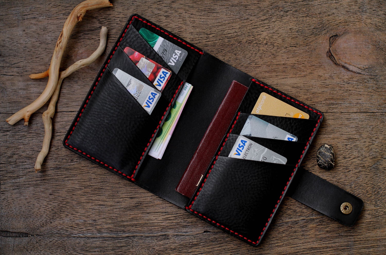 Leather Passport Wallet Mens Wallets Men's Leather Etsy