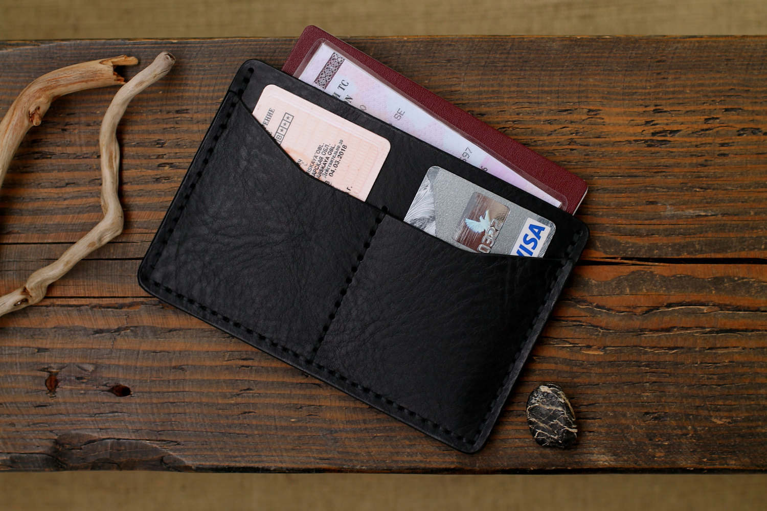 Leather Passport Wallet Mens Wallets Men's Leather Etsy