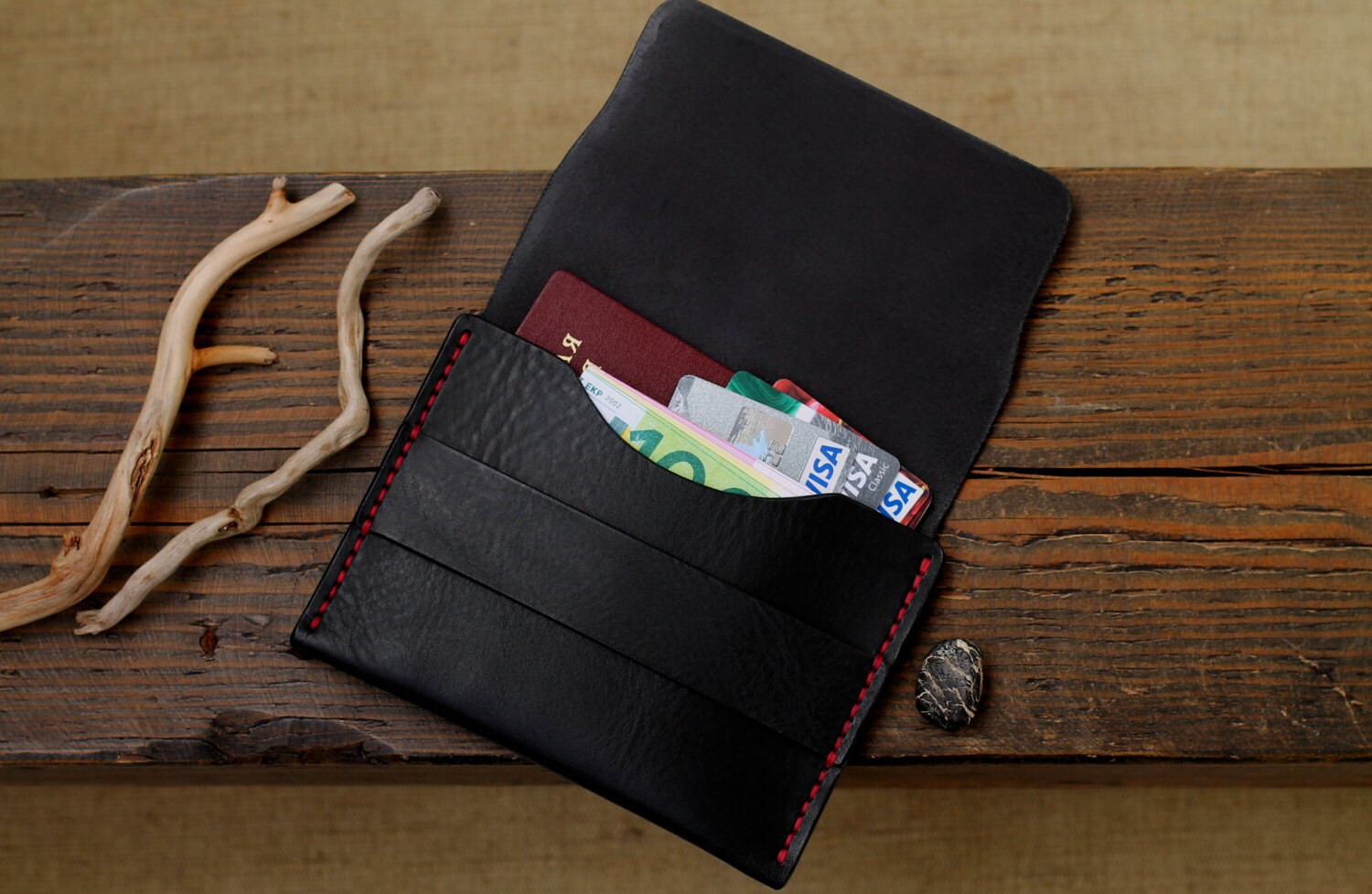 Leather Passport Wallet Leather Wallet Mens Wallets Etsy