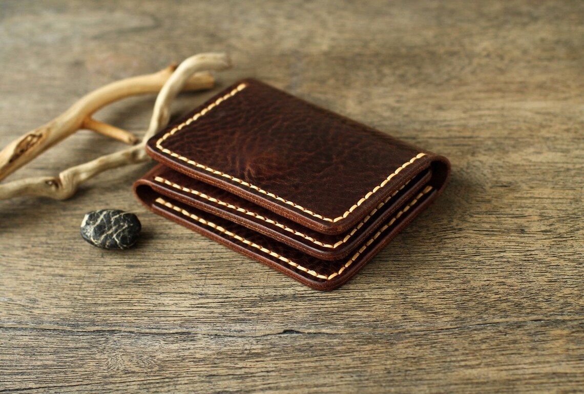 Leather Card Wallet Card Holder Leather Wallet Mens Etsy
