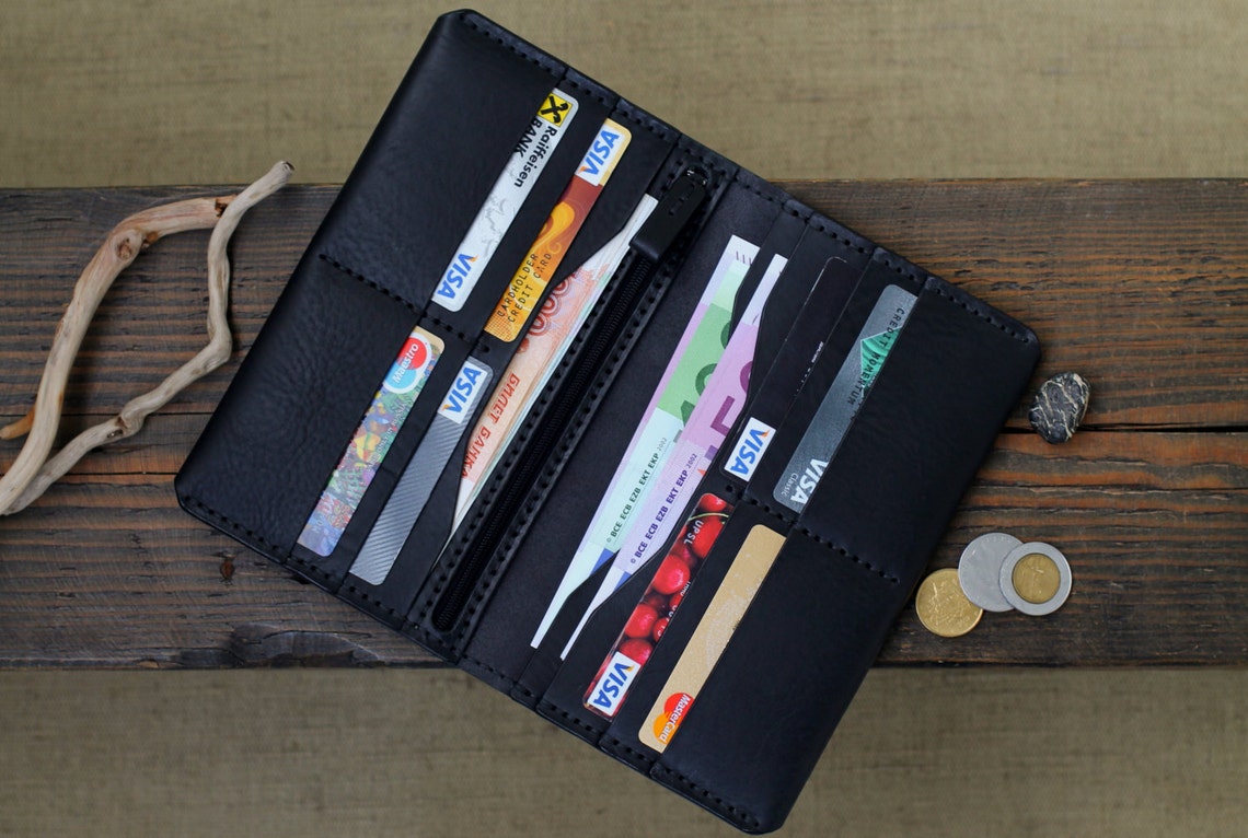 Leather Travel Wallet Mens Wallets Men's Leather Wallet Etsy