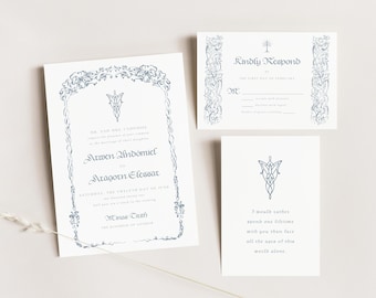 The 'Arwen' Invitation Set Template | Canva, Editable