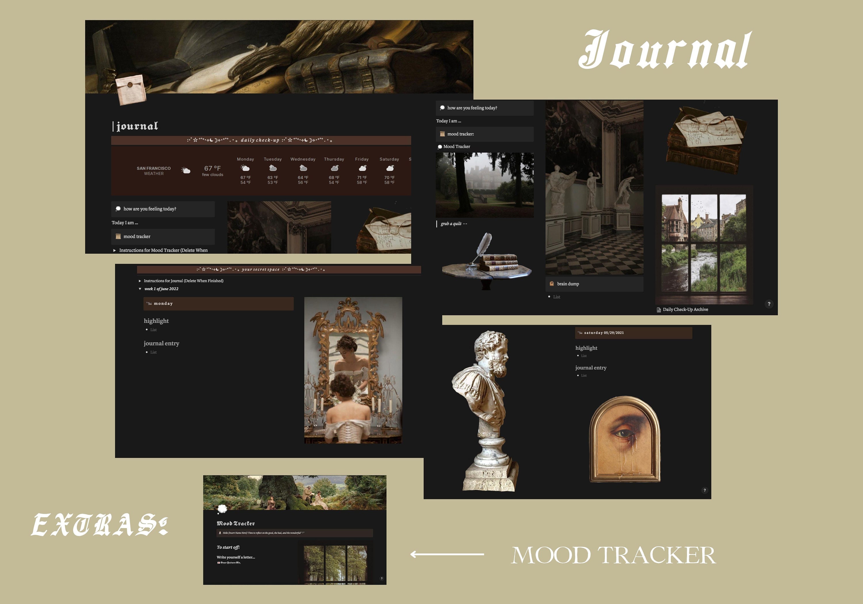 Dark Academia Planner Notion Template - Etsy