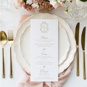 Vintage Baroque Menu Template | Wedding, Bridal Shower, Baby Shower, Birthday