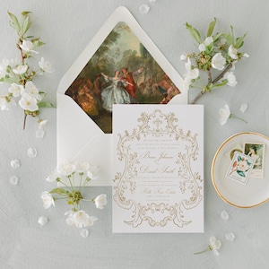 Printable Vintage Baroque Wedding Invitation Template