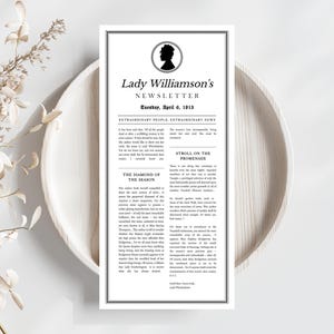 Printable Lady Duke Newsletter Template | Bridal Shower, Baby Shower, Wedding, and Birthday