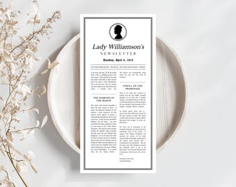 Printable Lady Duke Newsletter Template | Bridal Shower, Baby Shower, Wedding, and Birthday