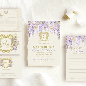 Regal Purple Wisteria Invite Suite Template | Canva, Editable