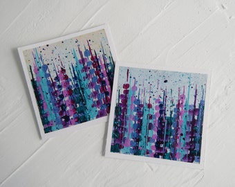 Mini #2 & 3 ~ Pair of Original Abstract Paintings on Paper