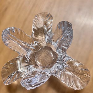 Vintage Crystal glass  Leaf Bowl from Vannes, France, 1950s