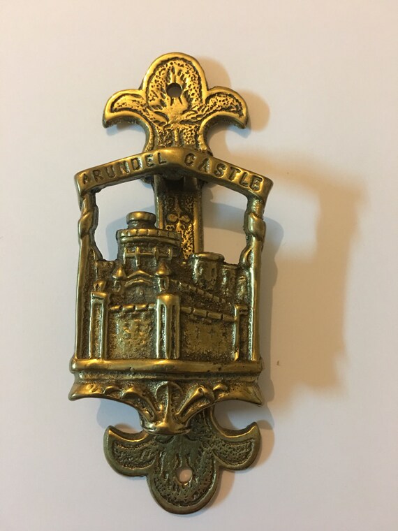 Two Arundel Castle Brass Door Knocker Arundel Castle Vintage Brass Vintage Door Knocker Vintage Metalware
