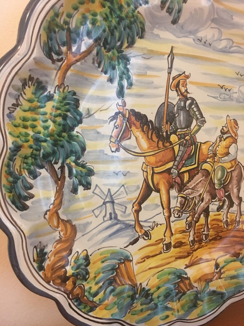 Talavera Majolica Plate handcrafted Depicting Don Quixote