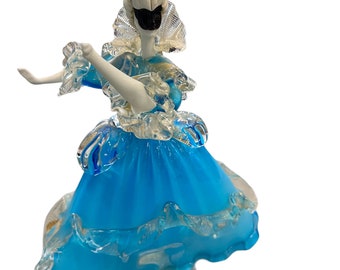 One Murano Glass Carnival Lady Dancer, vintage murano collectable carnival figurine