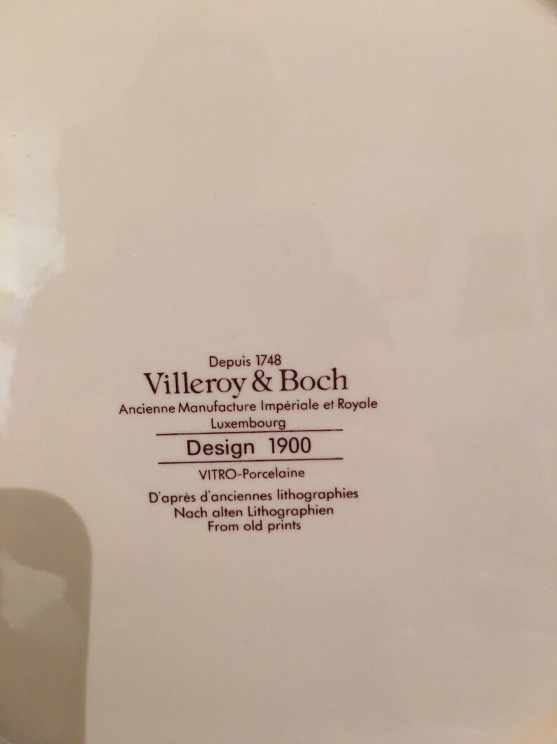 by VILLEROY /& BOCH old print from circa 1900 Cabinet plate Plate No.4 Demi Deuil Designed