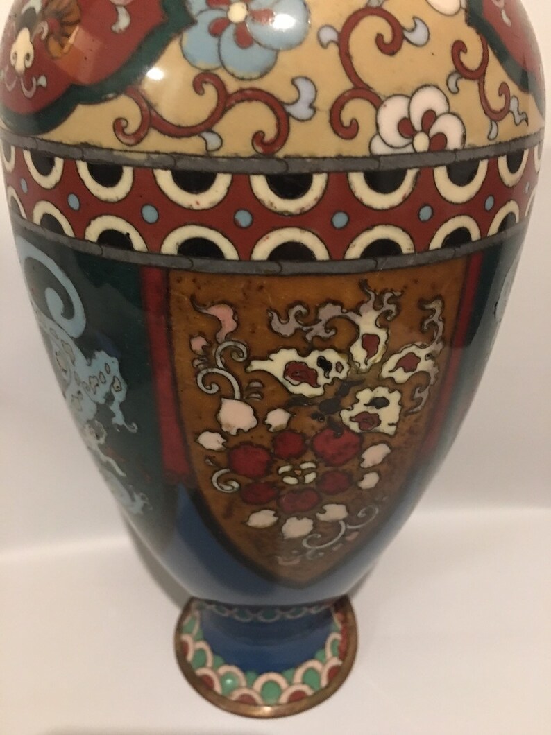 Antique Meiji cloisonné bronze vase en émail Japon 1900/20 Etsy