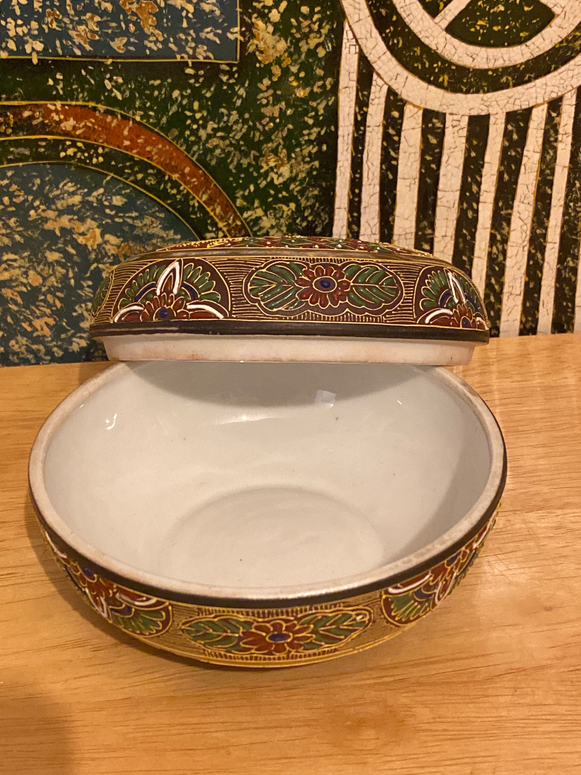 Moriage satsuma trinket box Vintage Japanese Trinket Box Etsy