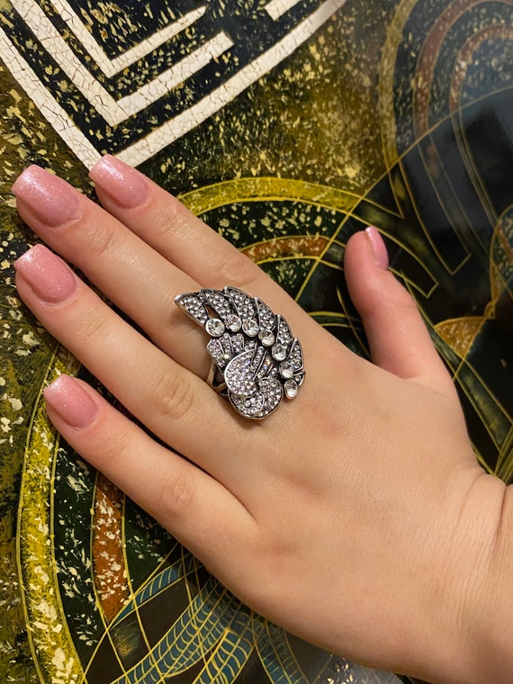 Designer Jenny Packham Double Halo Cluster Ring White & Pink Diamond 1.00ct  18ct White Gold