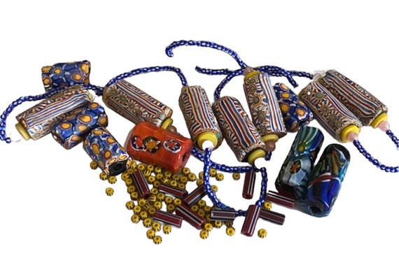 Antique Venetian millefiori African trade beads, … - image 1