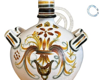 Vintage Pottery Flagon Pitcher, KERALUC Quimper,  Keraluc Jug Pitcher Hand crafted Faïence, Keraluc - Rare Quimper Pitcher in Deluxe style