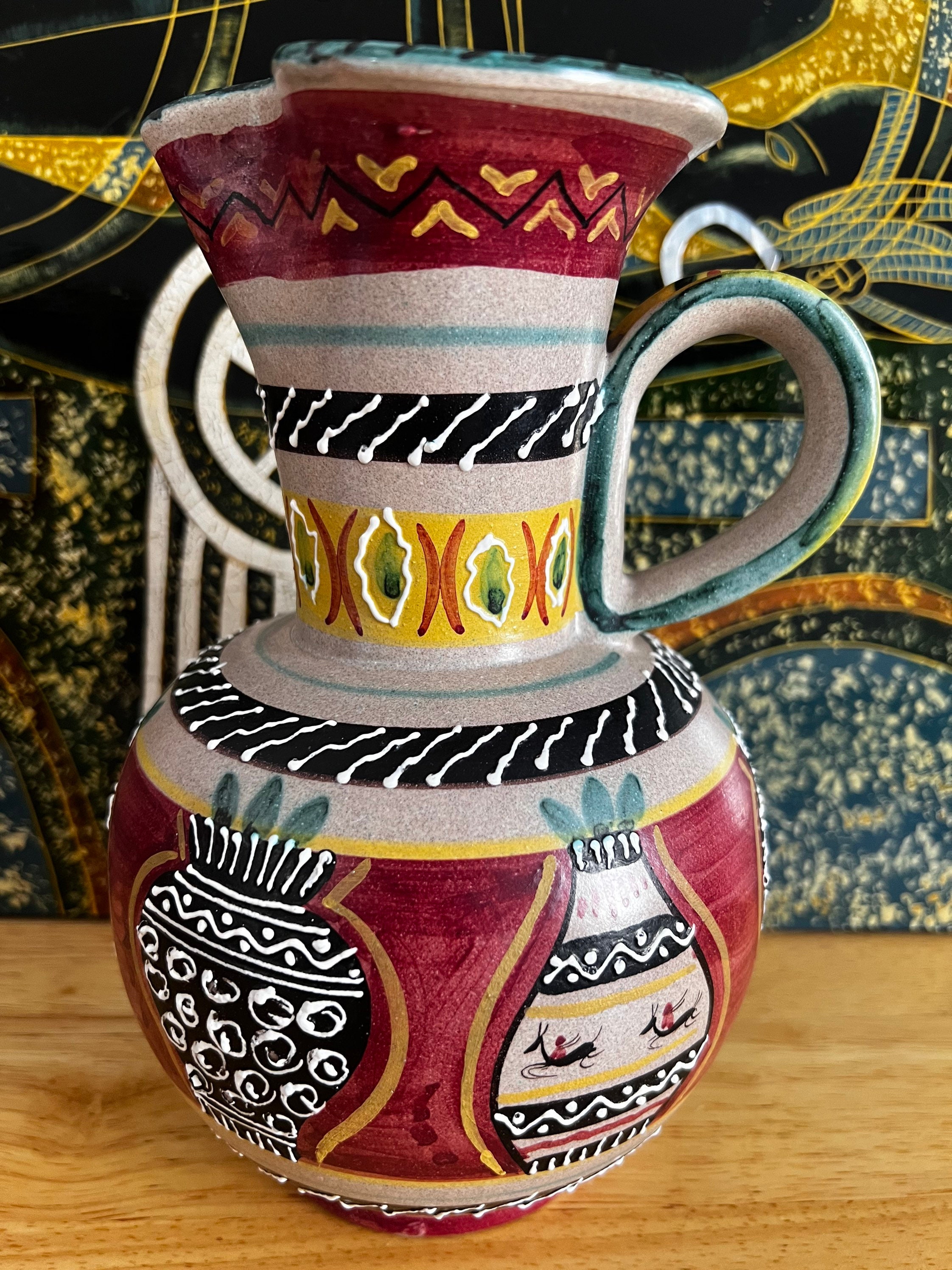 ARS Deruta Textured Ceramic Pottery Jug - Etsy