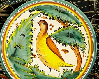 Handgeschilderd majolicabord: Spaans aardewerk muurkunst (30,5 cm)