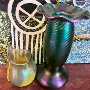 Art Nouveau Loetz & Kralik Art Glass Vases - Set of 2