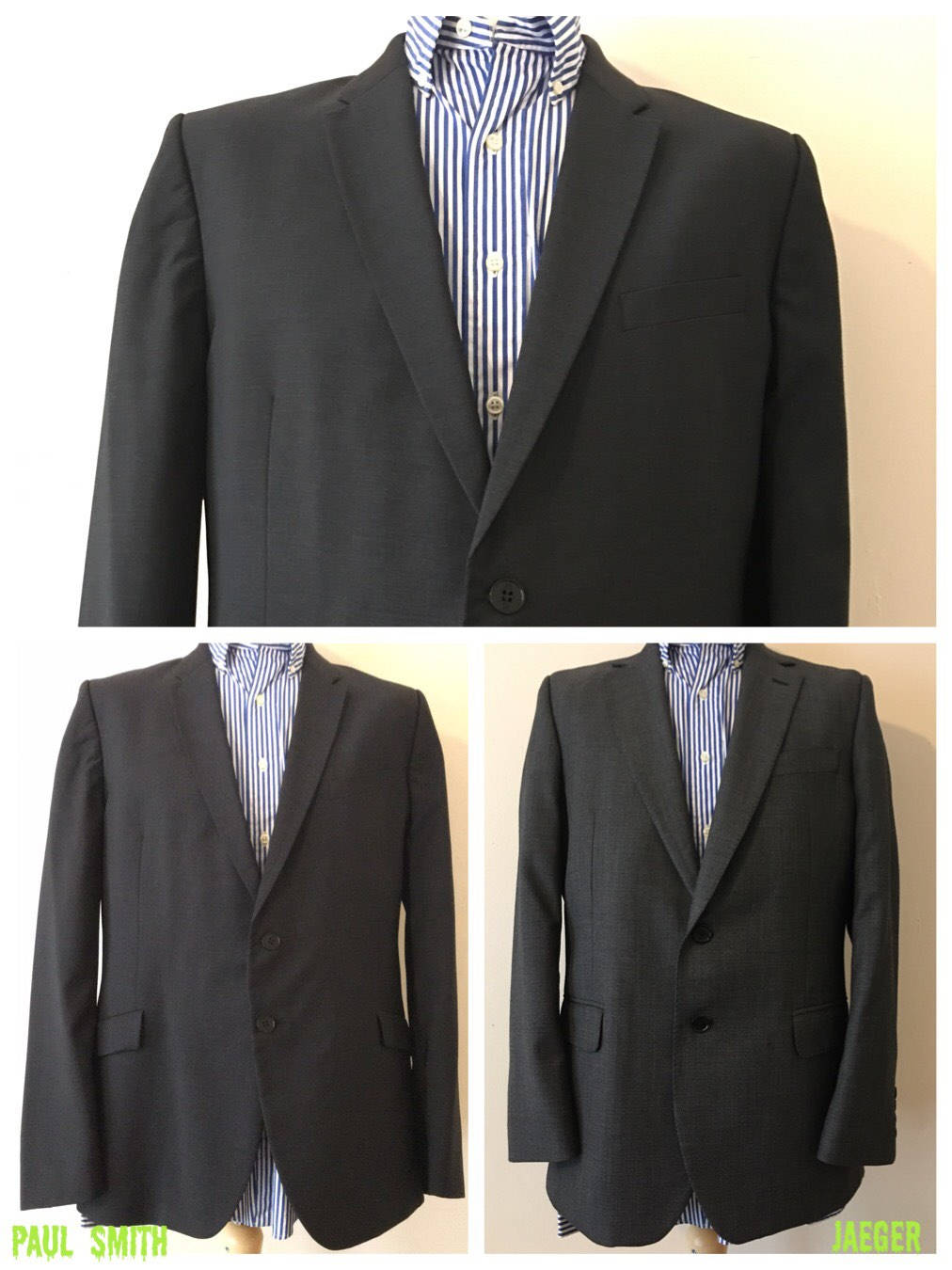 Image of Two Mens Jackets, Paul Smith & Jaeger// Grey – Black - "' Spring/Summer // Vintage