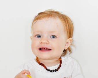 Baby Amber teething necklace, Baby beads, amber beads, Baltic amber, beaded necklace, baby shower, baby girl, baby boy, Mommy and me jewelry