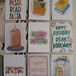 Cartolina letteraria - Biglietti di auguri per compleanno e pronta guarigione, citazioni letterarie e illustrazioni, biglietti di auguri per amanti dei libri, biglietti individuali