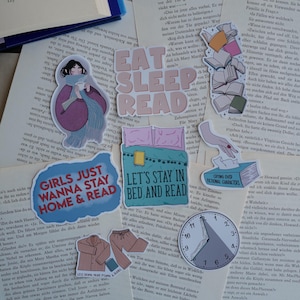 Boekenachtige stickers | Decoratieve literaire vinylstickers voor tijdschriften, Kindles, Cosy Reader, boeken zijn magisch en meer