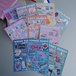 Glossy Bookish Aufkleber | Handmade Sticker Sheets für Notizbuch, Kindle, E-Reader
