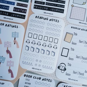 Fogli adesivi Bookish per diari di lettura / Carta opaca / Libri di traccia, valutazioni, riepiloghi e altro / Elementi essenziali per la scrittura di diari