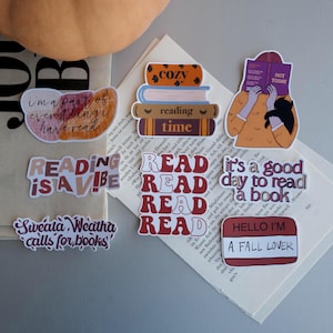 Leesgrage herfststickers | Handgemaakte stickers voor tijdschriften, Kindles en planners