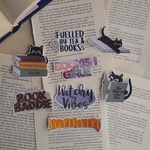 Adesivi letterari / Adesivi in vinile letterari per diari, Kindle, e-reader e altro con gatti