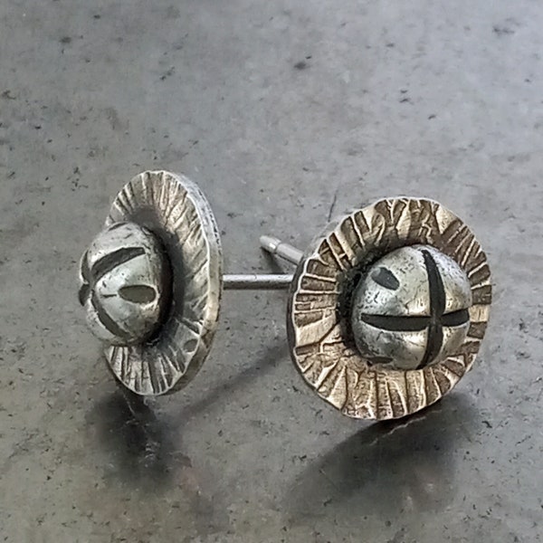 Cool Silver Stud Earrings for Guys. Hypoallergenic Masculine Style. Great Gift for Men.