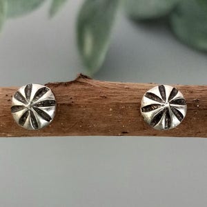 Stud  Earrings Silver Forged For Him or Her - Cartilage Studs - Small Petite Post Earrings - Recycled Unisex Earrings - Itty Bitty Studs