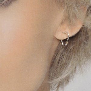 Minimalist Open Hoop Earrings: Sterling Silver Teardrop Threaders