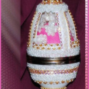 Egg Art Jeweled Goose Egg Trinket Box