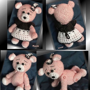 8" Crocheted Teddy Bear Named Bella